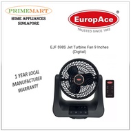 EuropAce EJF 598S Jet Turbine Fan 9 Inches (Digital) + 1 Year Local Warranty + Fast Delivery