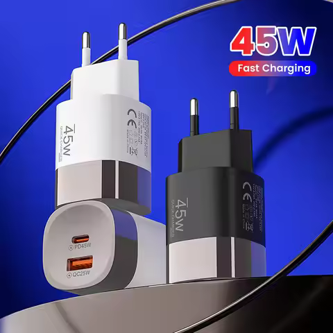 45W Type-C Charger PD USB C Charger For iPhone 16 15 14 Pro Samsung Huawei Xiaomi Tablet iPad Air Pr
