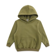 2024 nhập khẩu ban đầu Bape nặng 380g Áo len trẻ em dài tay màu trơn màu kẹo lông cừu lót áo len trù