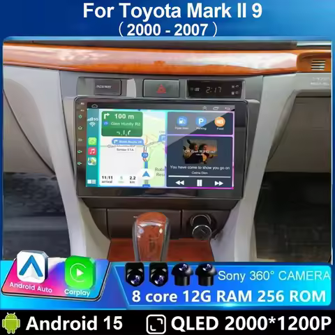 Car Radio RHD Android 15 Multimedia Player 9 inch For Toyota Mark II 9 GX110 2000 - 2007 4G DSP Ster
