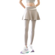 (包郵$全新女裝瑜伽褲跑步運動假兩件裙褲Gym Training Pants/Alo Yoga Leggings
