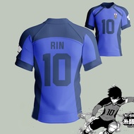 tre BY Jersey Anime Cosplay Blue Lock Team Eleven Isagi Yoichi trend 3D printed short-sleeved T-shir