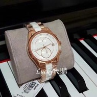 新品上市MICHAEL KORS MK手錶 新款BRIAR計時玫瑰金間白色陶瓷女錶 MK6467