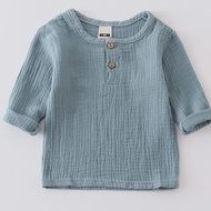 เสื้อยืดผ้ามัสลินนุ่ม0-6Years สำหรับเด็กผู้ชายเสื้อเด็กแรกเกิดเด็กหัดเดินผ้าฝ้ายออร์แกนิกลำลองน่ารักฤดูร้อนฤดูใบไม้ผลิ