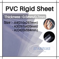 (Starplus) PVC Rigid Sheet (DIY/Modeling Material/Craft) A4/A3/A2 size - 0.5mm & 0.7mm *CLEAR*