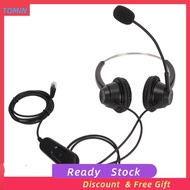 Tominihouse Telephone Headset  Lightweight Ergonomic RJ9 Phone Black Endurable Clear Chat H360D-RJ9-MVA with 6 Speed Line Sequence Mic Mute for Office