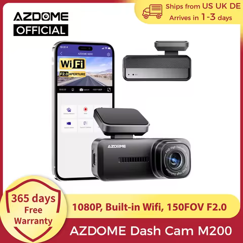 AZDOME Dash Cam M200 1080P Built-in Wifi APP Control Hidden Car Front Camera 150FOV F2.0 Car DVR Rec