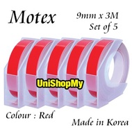 Motex TWT-9 (TW-101) Tape Writer Refill (Original) - Green - Set of 5