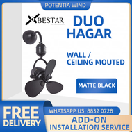 [New ] Bestar Duo 16" Corner Fan with Wall / Ceiling Mount with Remote [ADD ON INSTALLATION AVAILABLE]