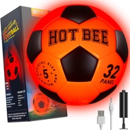 Stylish Light Up Rubber Soccer Ball，no.5 Glow In The Dark Soccer Ball With Bag,cool Boy Toys Gifts F