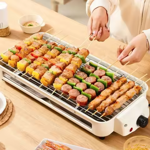 Upgrade Electric Barbecue Stove Household Non-smoking Barbecue Grill Electric Grill Pan Outdoor Indo