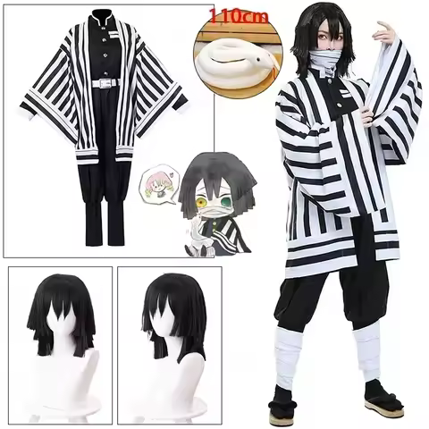 2026 New Iguro Obanai Cosplay Anime Iguro Obanai Haori Kimono Cosplay Costume White Snake Props