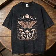Therian Vintage Washed cotton shirt men Retro Punk Psychedelic 80s shirt women 80s Grunge harajuku a