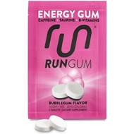American running gum Run Gum Bubblegum Energy Gum 50mg Caffeine Taurine & B-Vitamins per Piece, 2 ta