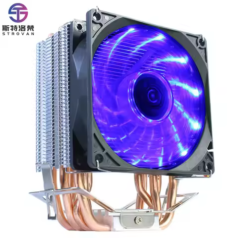 6-Pin Copper Tube RGB LED CPU Radiator for Desktop Computer 1366 X79 X99 Motherboard Silent 12V Cool