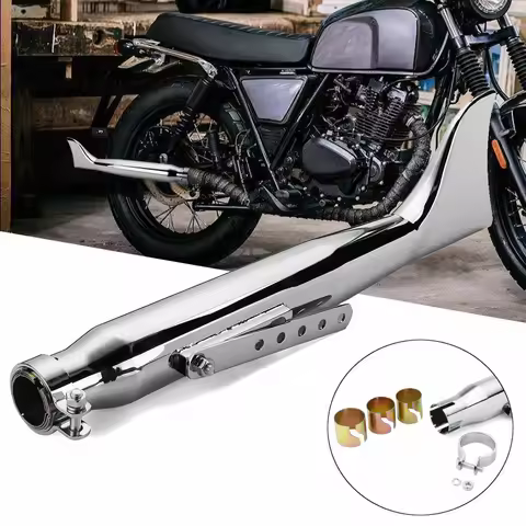 For Ural K750 M1 M72 R71 R12 Motorcycle Retro Silver Fishtail Exhaust Muffler 24HP 32HP Engine Part 