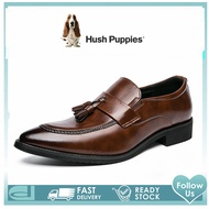 Hush Puppies_ รองเท้าผู้ชาย รุ่น สีดำ รองเท้าหนังแท้ รองเท้าทางการ รองเท้าแบบสวม รองเท้าแต่งงาน รองเท้าหนังผู้ชาย-Black