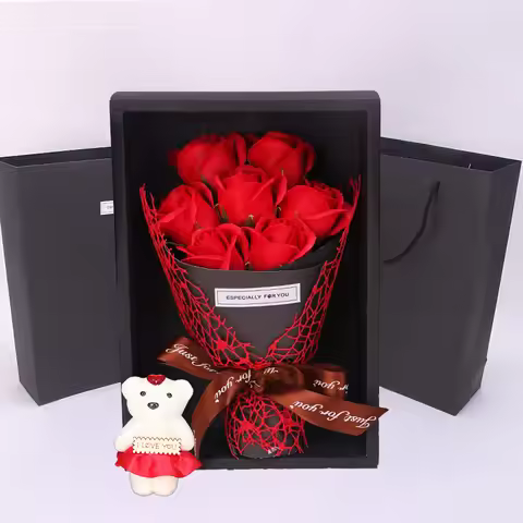 New Valentine's Day Gifts 7 Rose Artificial Flowers Wedding Decoration Mother's Day Gifts Home Decor