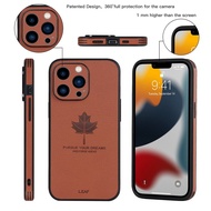 SNOOTORY Leather Maple Square Edge Case Cover Camera Lens Protection Phone Case For iPhone 13 Pro Max 12 Pro Max 11 7 8 Plus for iPhone 11 SE 2020 XS Max XR X 13