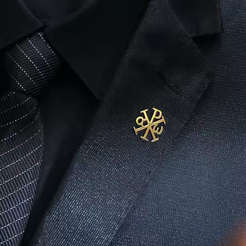 Tangula Chi-Rho Alpha Omega Christian Symbol Brooches Stainless Steel Religious Amulet Jewelry Mens