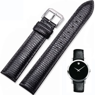 Genuine Leather Lizard Pattern Cowhide Watch Strap Suitable For Movado Museum Men Women Universal