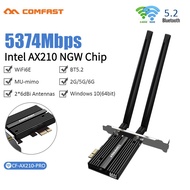Comfast 5374Mbps WiFi 6E PCIE Wireless WiFi Adapter Bluetooth 5.2 Intel AX210 Tri Band PCI-Express 8