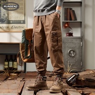 Outdoor Hiking Cargo Pants Men High End Casual Slim Fit Cotton Jogger Pants