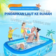 Cod Murah Inflatable Swimming Pool For Kids / Kolam Renang Persegi Panjang Karet Bahan Tebal Ukuran 