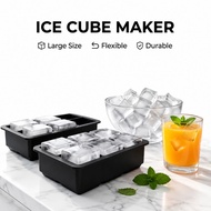 Bekas Ais Silikon Ice Cube Mold Big Square Ice Cube Tray Mold Ice Cube Maker
