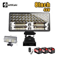 8“Cordless LED Work Light 48V Li-ion Battery Outdoor Floodlight Emergency Light Camping Lamp 68000Ma
