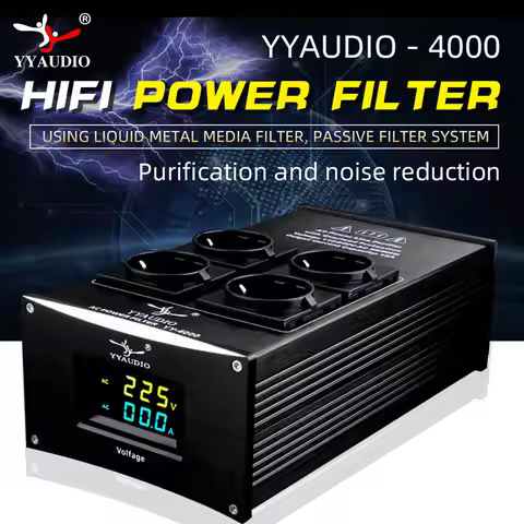 YYAUDIO HiFi Audio Noise AC Power Filter Power Conditioner Power Purifier Surge Protection with EU O