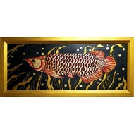 Arowana Painting Goldfish Original Art Dragon Fish Wall Art