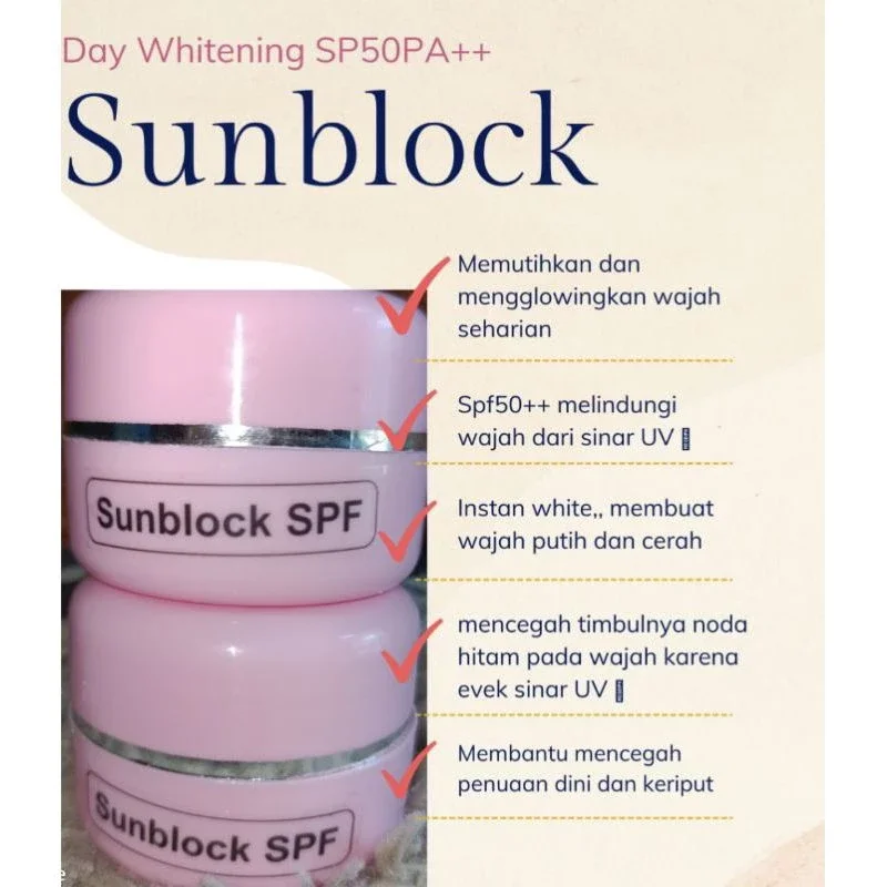 DAY WHITENING CREAM / DAY GLOW PINK SPF 50 Pa++ / SUNBLOCK PINK ZAYORA