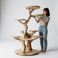 Naturally Solid Wood Cat Tree Tower
