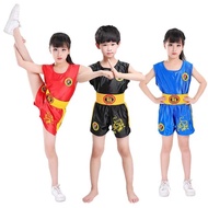 Kids Sports Uniform Set Adult Sanda Thai Shorts Kongfu Uniform Wushu Clothing Martial Arts Performan