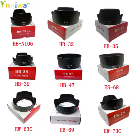 10pcs HB-N106 HB-32 HB-35 HB-39 HB-47 HB-69 ES-68 EW-63C EW-73C camera Lens Hood for nikon canon len