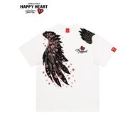 Charles & Peach Heart Feather Epaulette Pure Cotton Short Sleeve T-Shirt