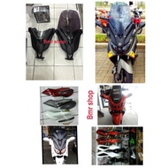 Set of nmax folding mirrors + led cents and shield + windshield/winsil pjg 50cm