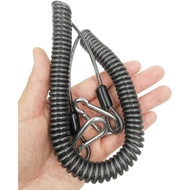 10ft-150LB Retractable Fishing Coiled Lanyard Stainless Steel Inside Heavy Duty Fishing Safety Rope 