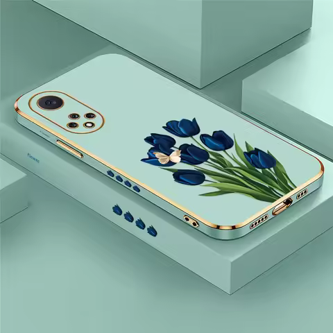 Silicone Plating Phone Case For Huawei Nova 9 7i 8i 7 6 SE 3i 4e 5T 5i Y70 Plus Soft TPU Flowers But