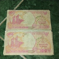 uang Kuno Indonesia 100 rupiah perahu pinisi 1992