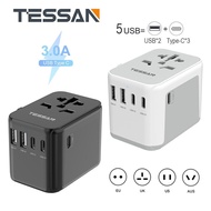 Universal Travel Adapter WorldWide Power Strip USB Adapter Multi Plug Charger with 4 USB Ports ,Universal Adapter Charger 110-250V International Portable Plug Power Socket for US