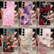 For Samsung A17 5G 2025 Clear Phone Case Luxury Butterfly Flower Jelly Casing For Samsung Galaxy A17