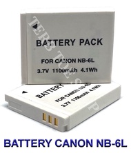 (แพ็คคู่ 2 ชิ้น) NB-6L \ NB6L \ NB-6LH \ NB6LH Camera Battery for Canon แบตเตอรี่กล้องแคนนอน รหัสแบต NB-6L \ NB6L \ NB-6LH \ NB6LH Replacement Battery for Canon Powershot SX520 HS,SX530 HS,SX600 HS,SX700 HS,SX710 HS,S120,D30,S95 (White) BY TERB TOE SHOP