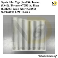 TOYOTA HILUX VIGO (KUN25) / INNOVA (AN40) / FORTUNER (TGN51) / HIACE (KDH200) CABIN FILTER (CURVE) (