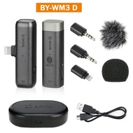 BOYA BY-WM3 Condenser Wireless Lavalier Microphone with Charging Case for iphone Type-C Smartphone Camera for Video Recording Interview Vlog