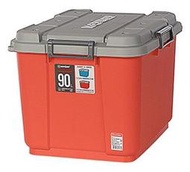 ☆88玩具收納☆海力士滑輪整理箱 K92 紅色 收納箱掀蓋式置物箱工具箱分類箱儲物箱玩具箱衣物箱 附蓋 90L 特價