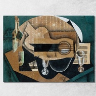 A Guitar Glasses And Bottle Juan Gris jgr1 Canvas Print