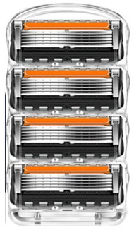 純正 ジレット 替刃 4個入り プログライド 5枚刃カートリッジ オレンジ PROGLIDE ヒゲソリ
