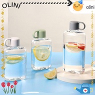 OLINI Water Bottle, 360ML/500ML Transparent Plastic Water Bottles, Flat Large Capacity Portable Spac